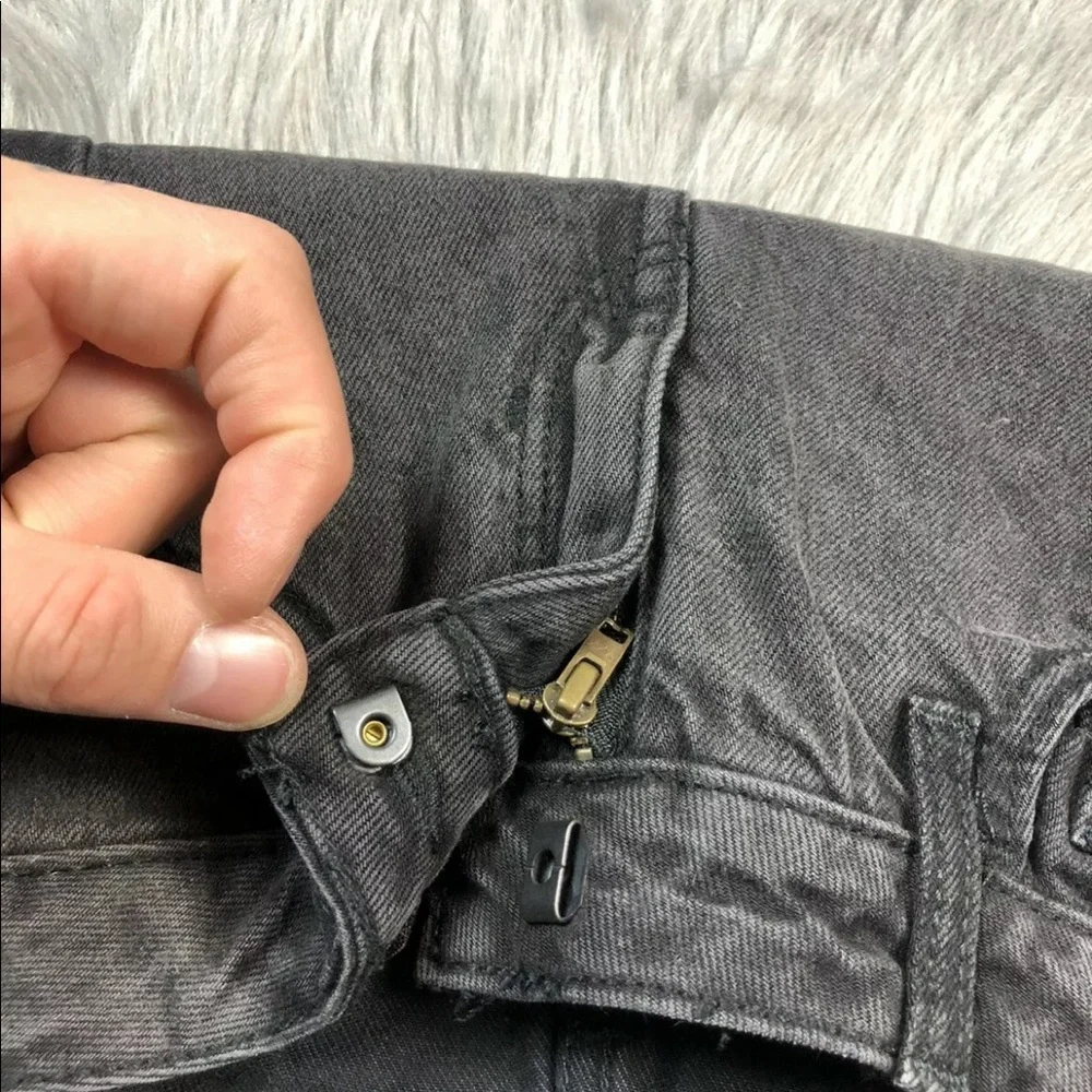 Gap Kids Girls Faded Black Regular Girlfriend Frayed Hem Jeans Size 6